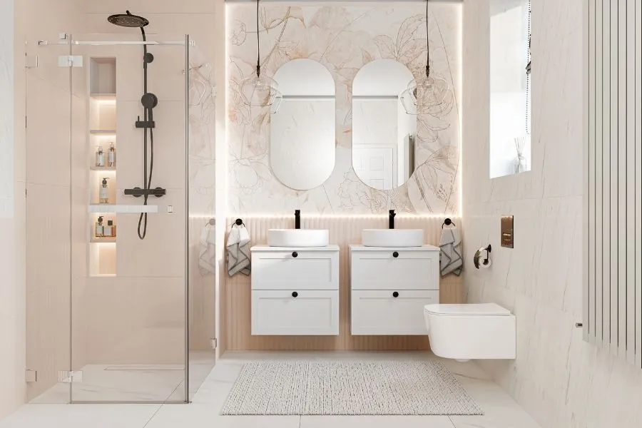 nowoczesna łazienka prysznic bez fug