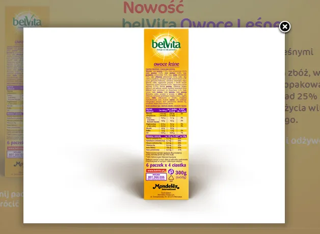 etykieta ciastek belvita skład