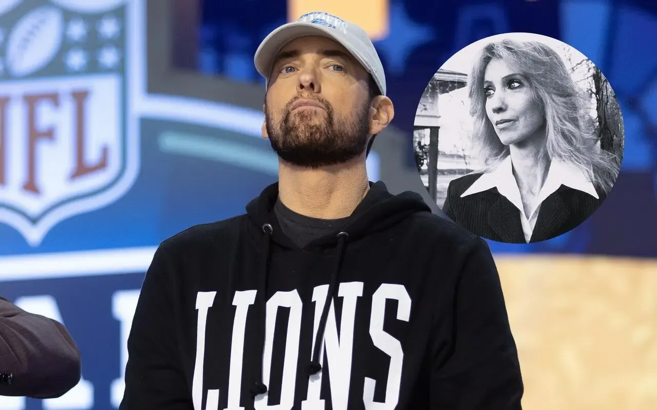 Eminem w bluzie z napisem 