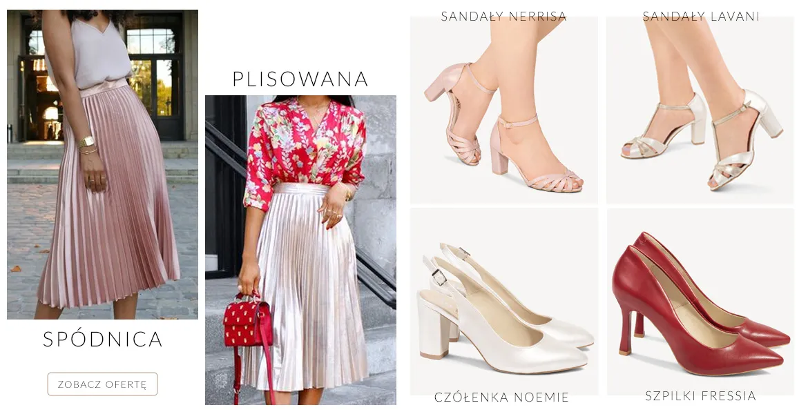 plisowana spódnica szpilki stylizacje wesele