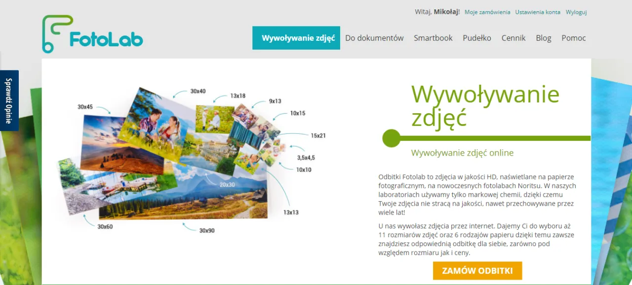 interfejsy popularnych fotolabów online w Polsce