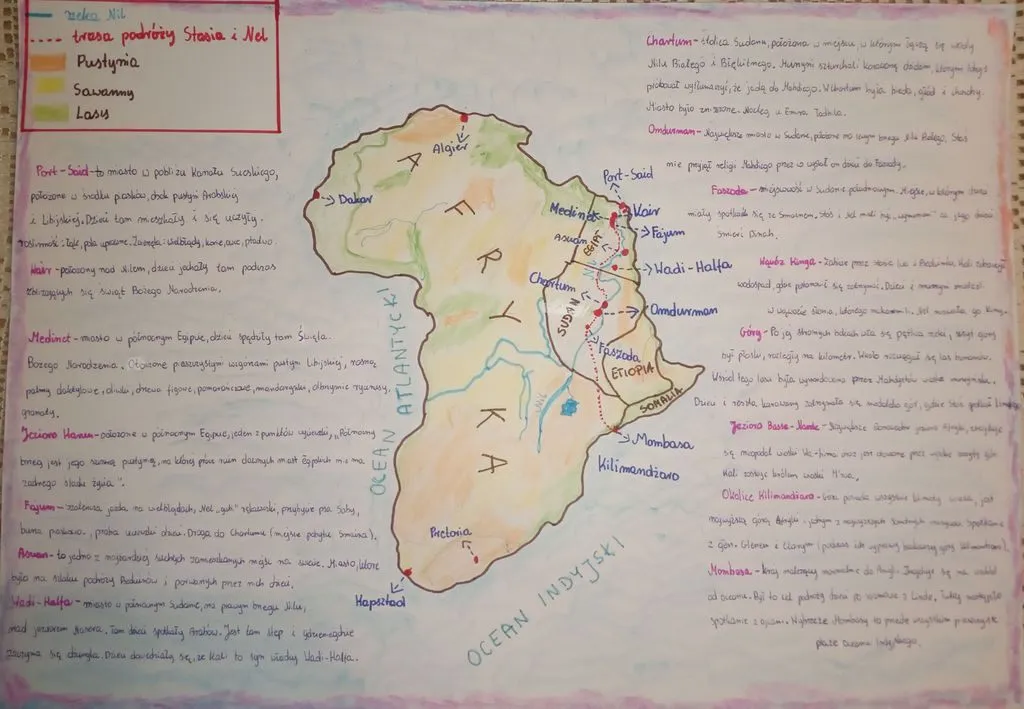 Mapa podróży Stasia i Nel przez Afrykę