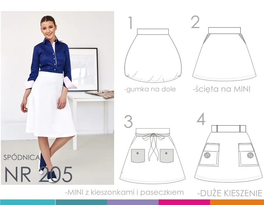 wykrój spódnicy trapezowej schemat