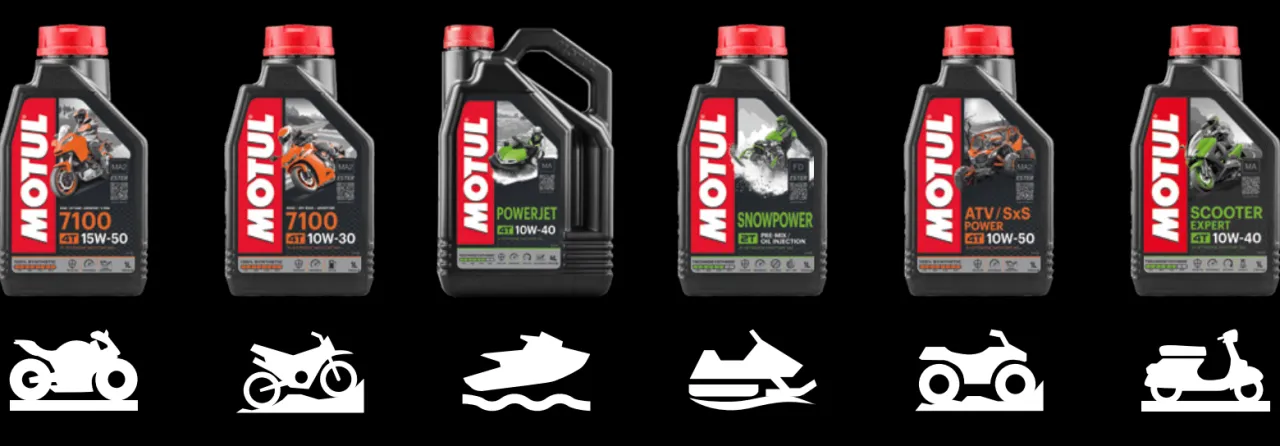 różne serie olejów Motul butelki