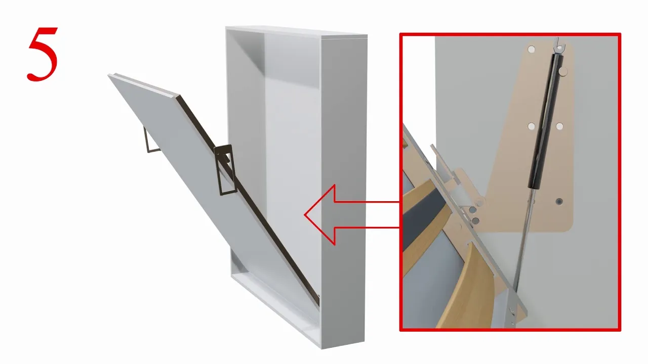 montaż mechanizmu łóżka w szafie DIY