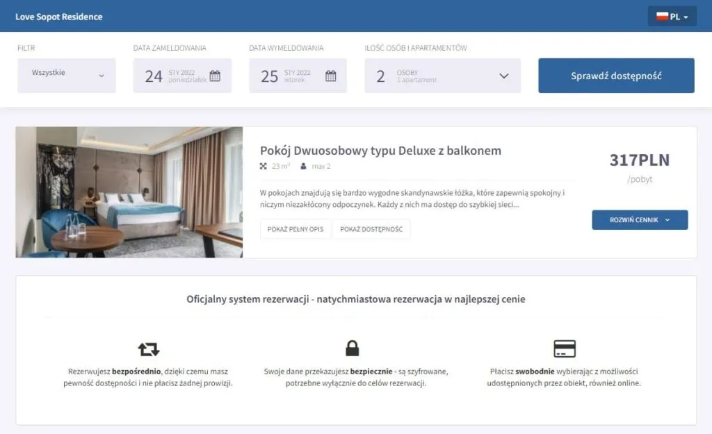 Własna strona internetowa obiektu noclegowego