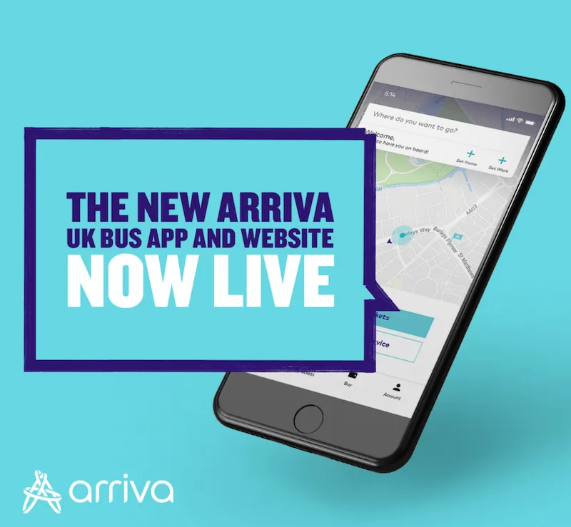 Arriva UK Bus mobile app screenshot