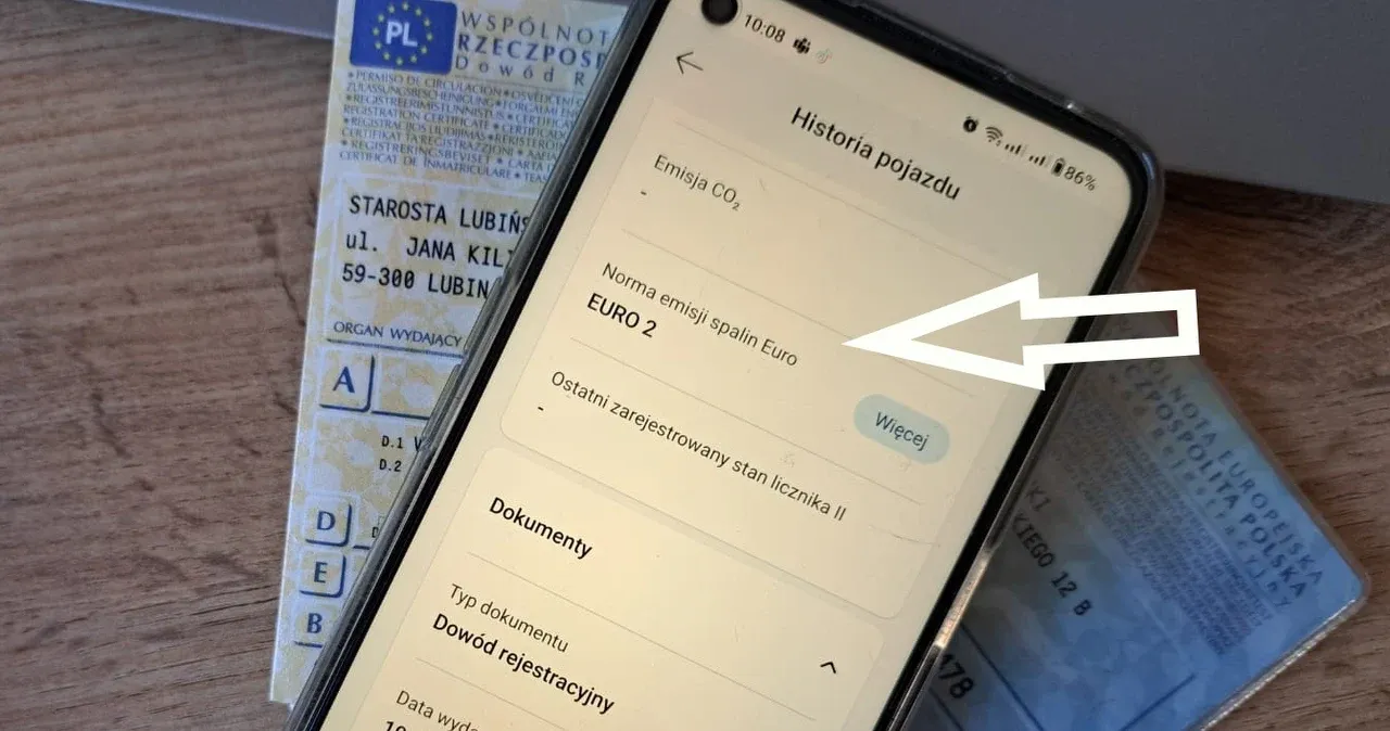 aplikacja mObywatel historia pojazdu norma euro