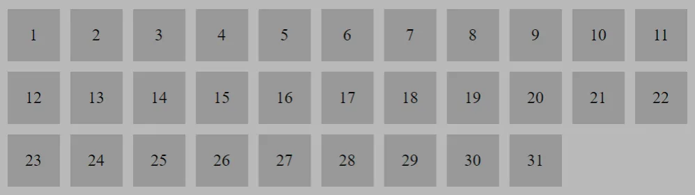 struktura html kalendarza