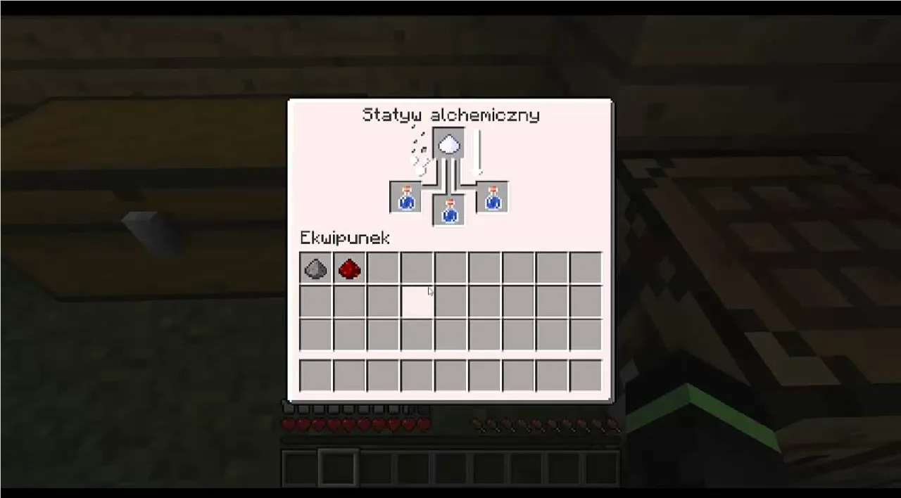 Minecraft statyw alchemiczny i składniki mikstury siły