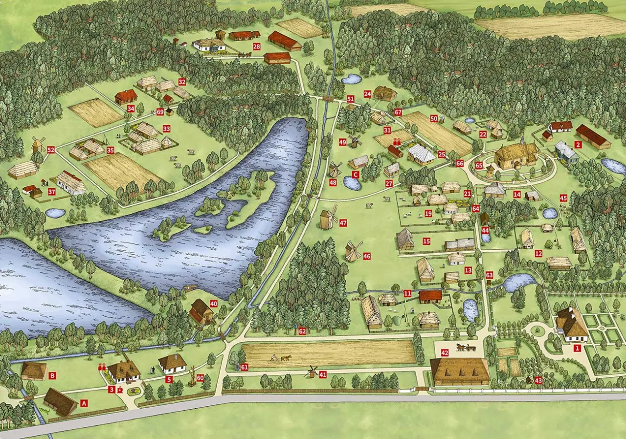 Mapa skansenu Kolbuszowa