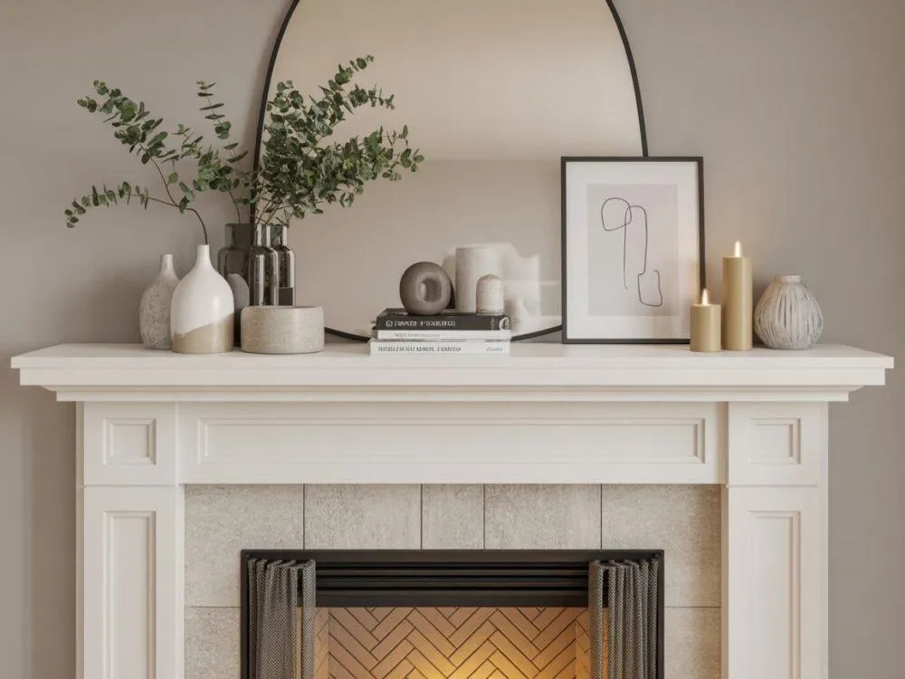 kominek dekoracja zasady kompozycji gzyms