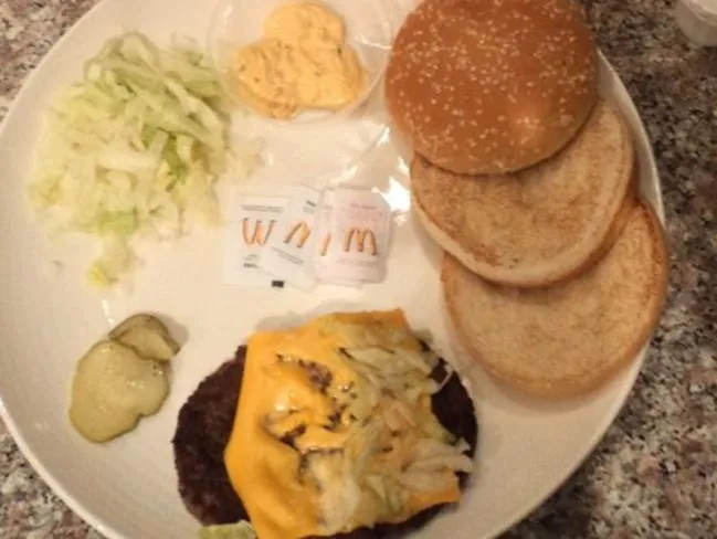 McDonalds burger ingredients deconstructed