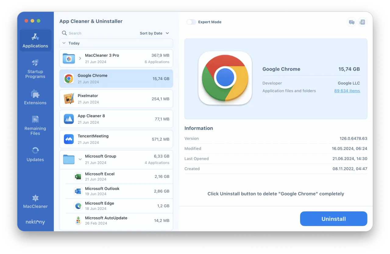 AppCleaner interfejs usuwanie aplikacji mac