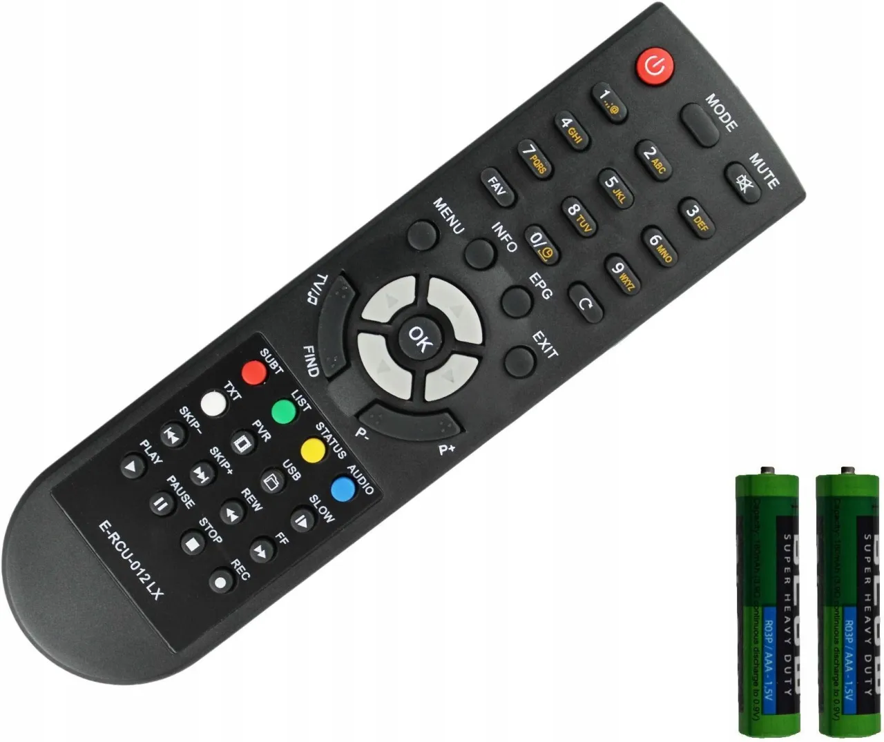 Pilot telewizora i pilot dekodera obok siebie