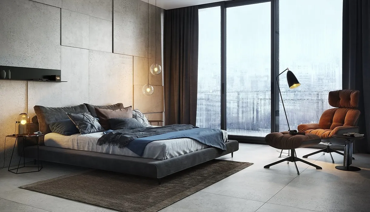 inspiracje sypialnia z panelami podłogowymi