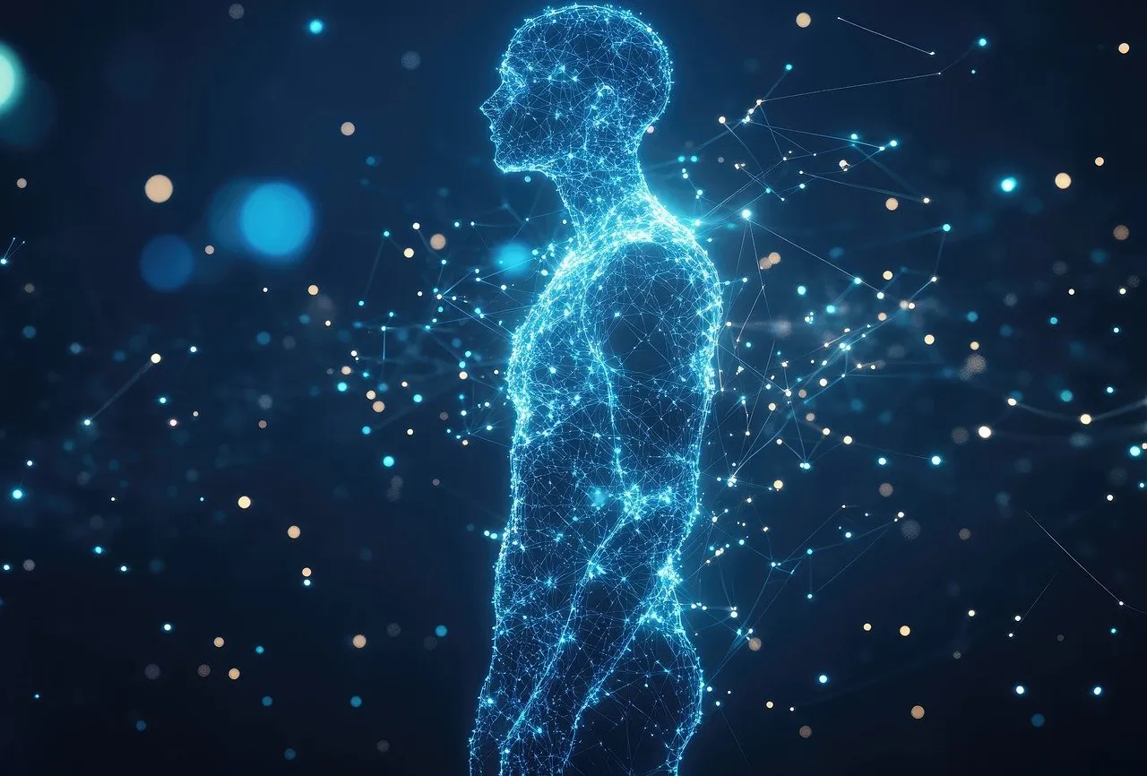 abstrakcyjna wizualizacja danych w postaci zer i jedynek