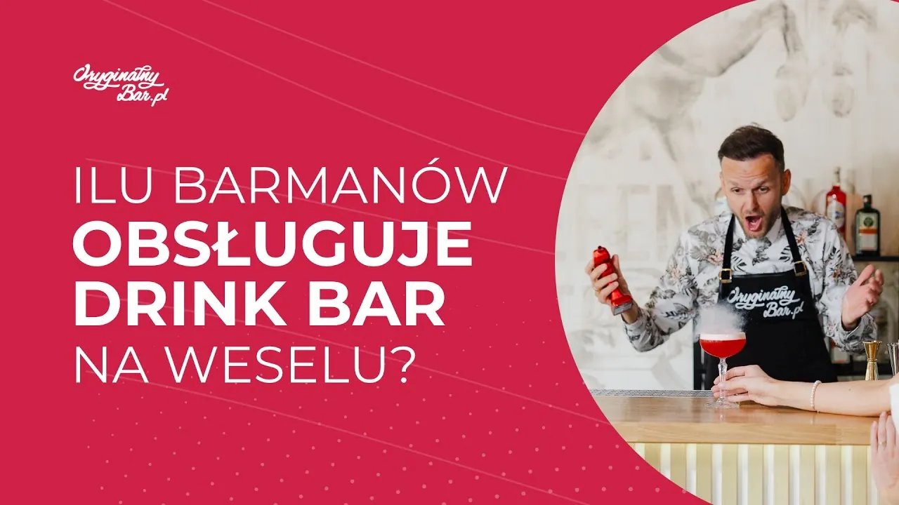 barman na weselu obsługujący gości