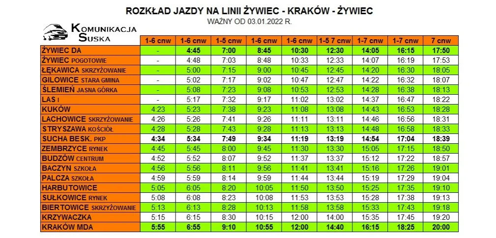 autobus Travel Bus rozkład jazdy