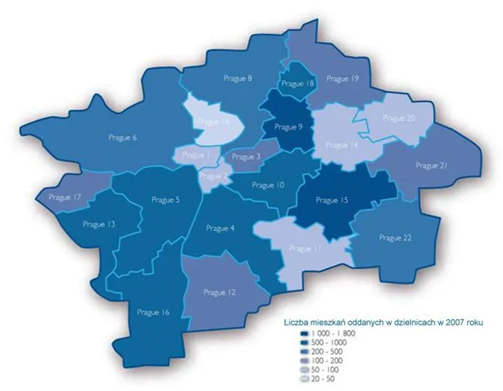 Mapa cen nieruchomości Czechy