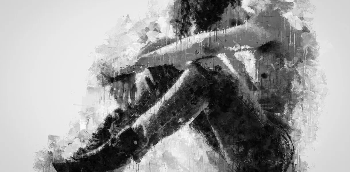 osoba z objawami psychotycznymi, ilustracja urojeń, omam&oacute;w