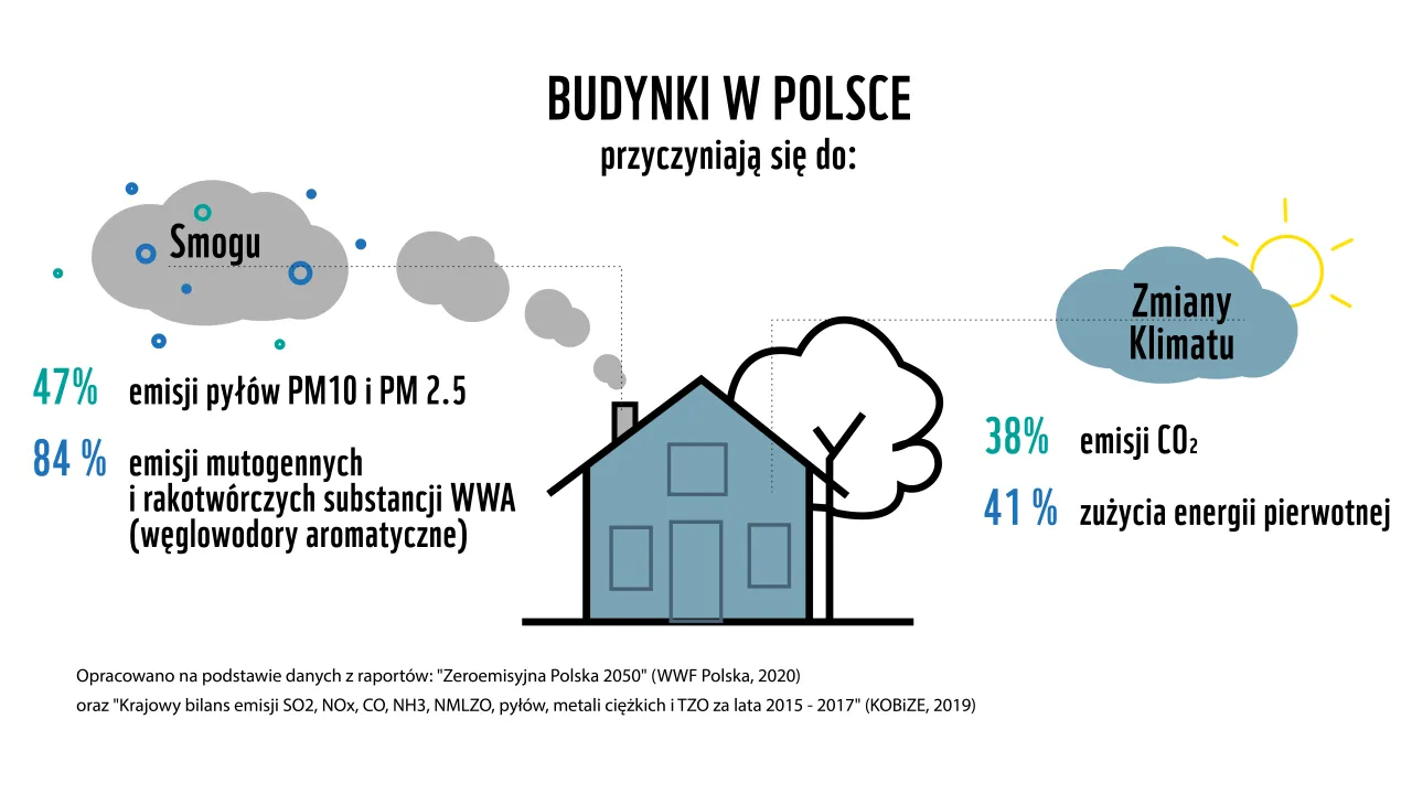 źródła emisji gazów cieplarnianych infografika
