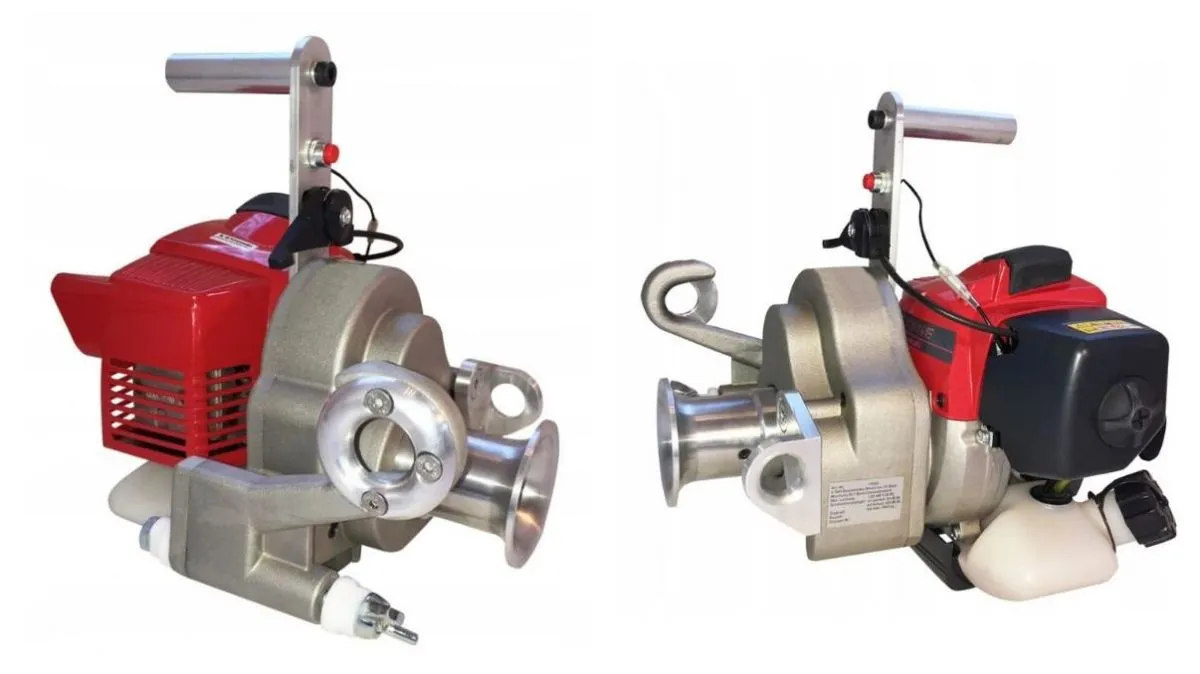 różne elementy wyciągarki leśnej DIY