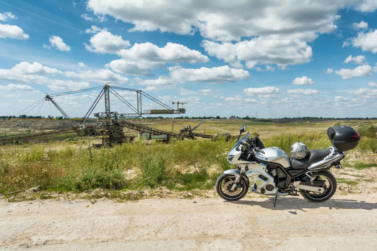 Kopalnia Bełchatów taras widokowy motocykl