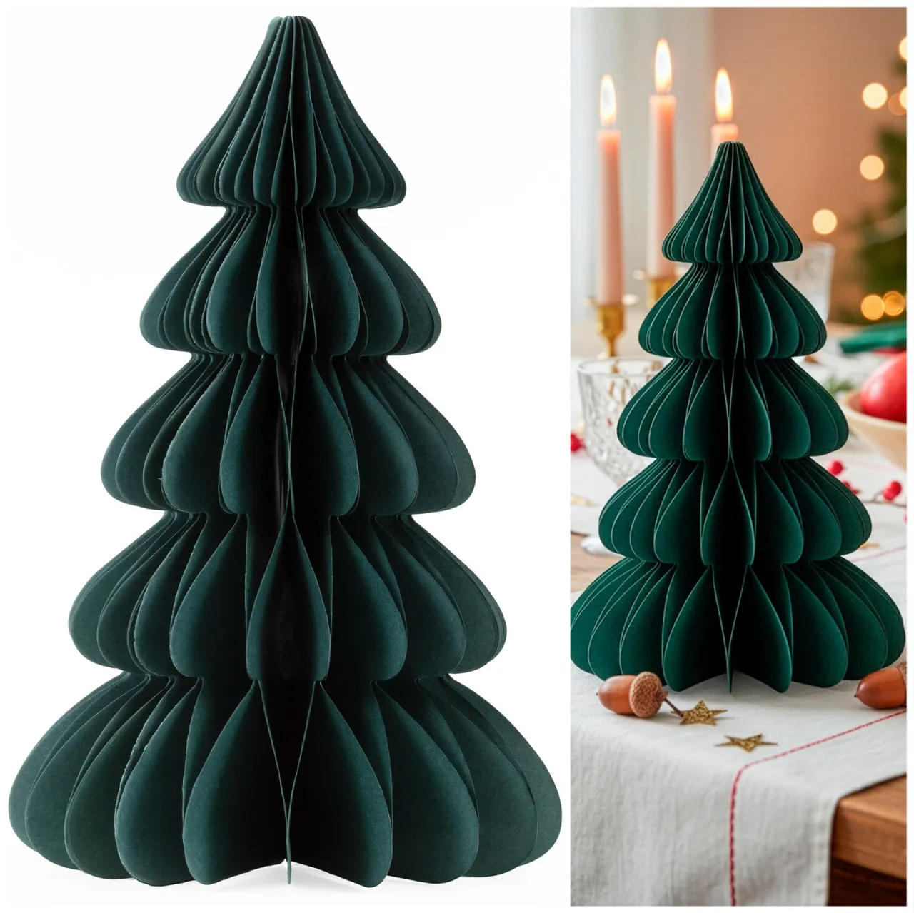 Świąteczny wystr&oacute;j wnętrz z papierowymi ozdobami 3D