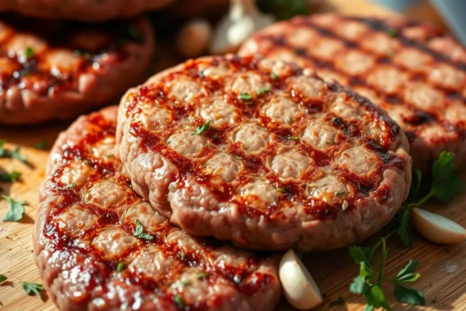 formowanie kotlet&oacute;w do burger&oacute;w, kotlet burgerowy z wgłębieniem