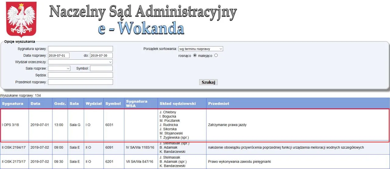 e-Wokanda NSA zrzut ekranu