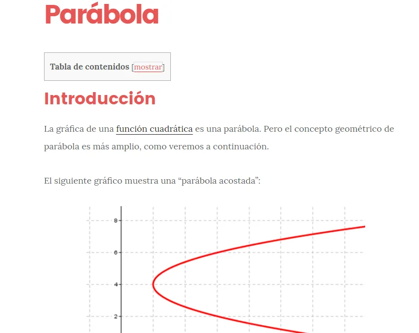 Zdjęcie Todo lo que necesitas saber sobre la parábola en matemáticas