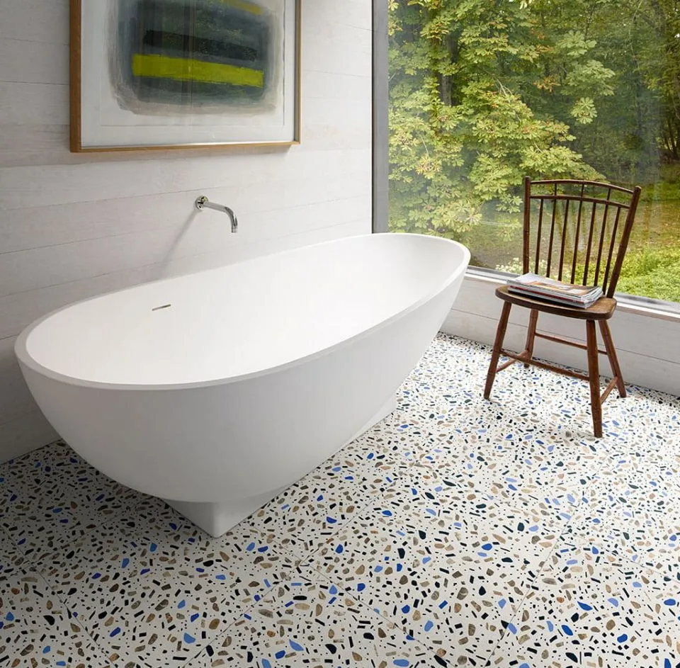 nowoczesne lastryko terazzo łazienka