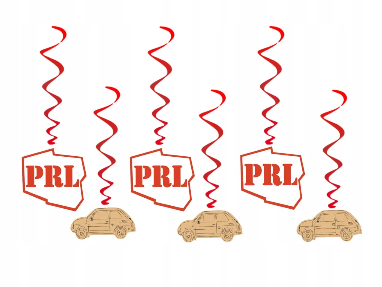 dekoracje impreza PRL girlandy papier toaletowy