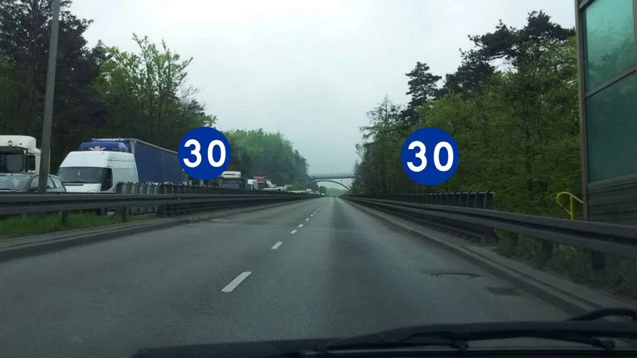 mandat za zbyt wolną jazdę autostrada