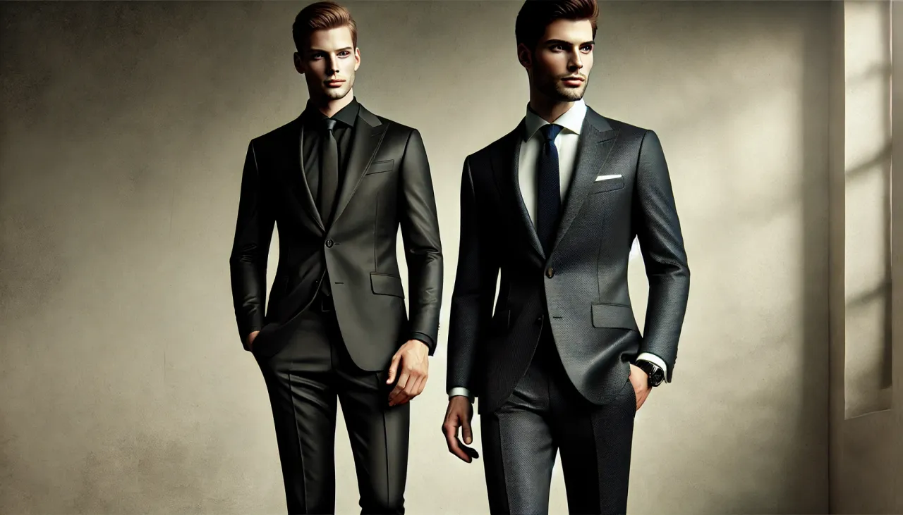 Mężczyzna w czarnym garniturze na pogrzebie