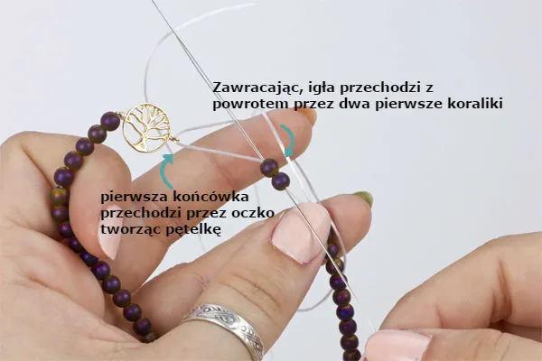jak zawiązać bransoletkę na gumce koraliki
