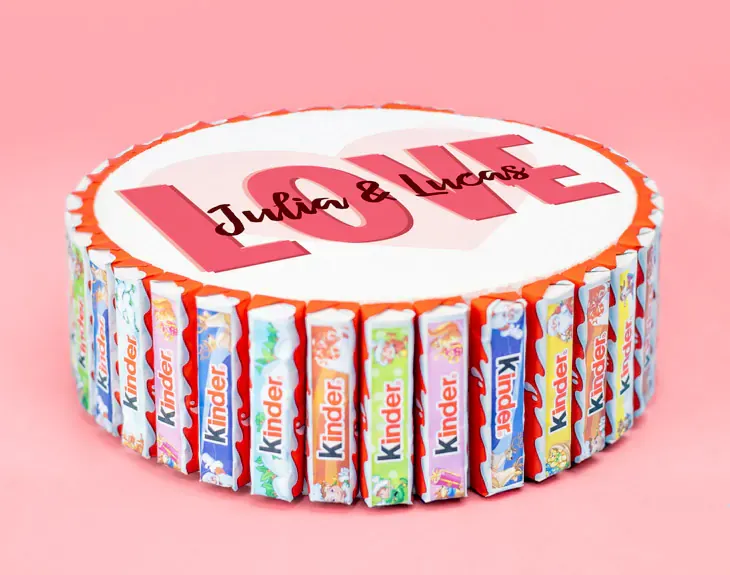 materiały do tortu kinder styropian słodycze