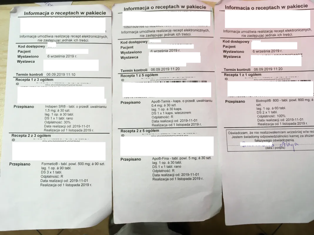 e-recepta wydruk informacyjny przykład
