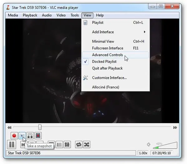 VLC Media Player screenshot function