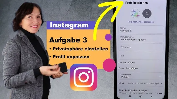Person überprüft Instagram-Profil auf Smartphone