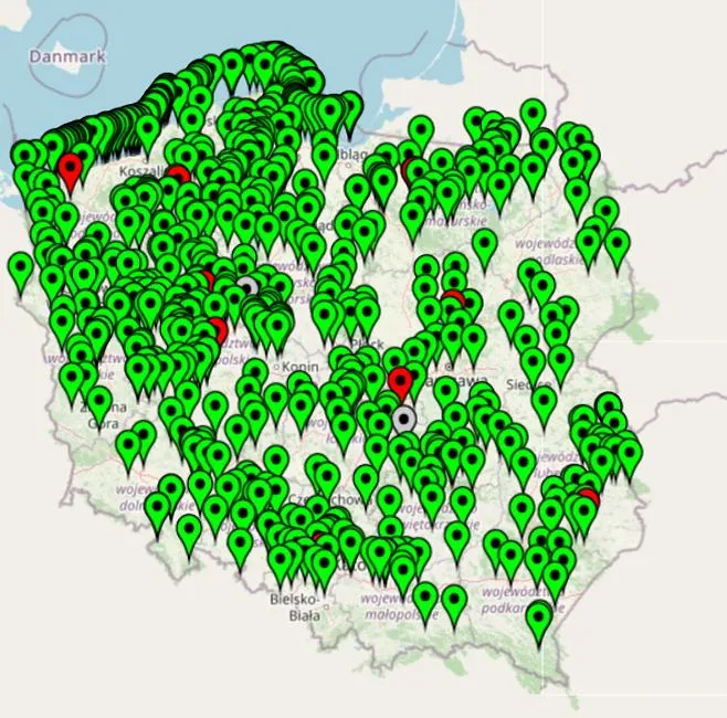 Mapa sinic GIS Serwis Kąpieliskowy