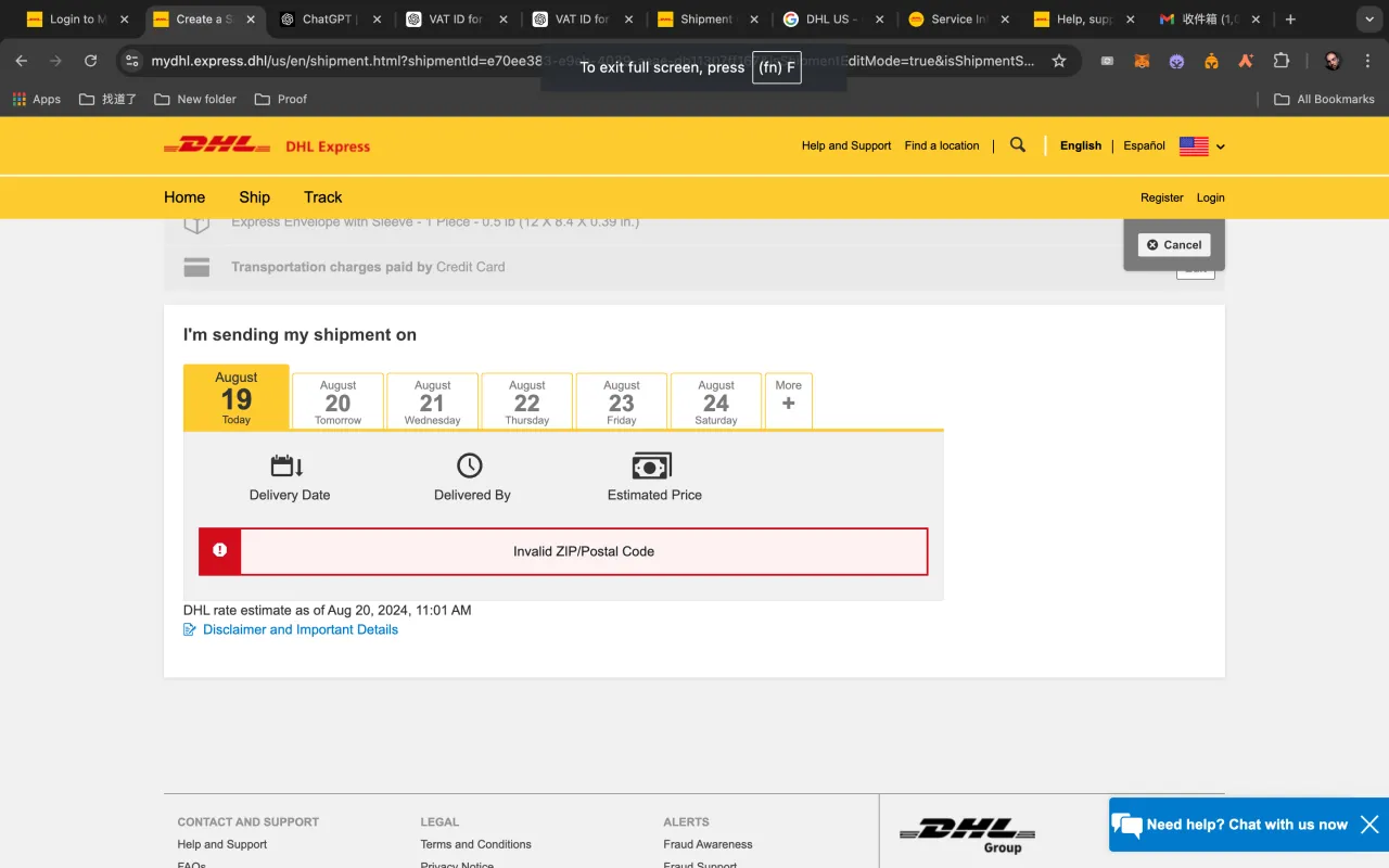 błąd w formularzu online