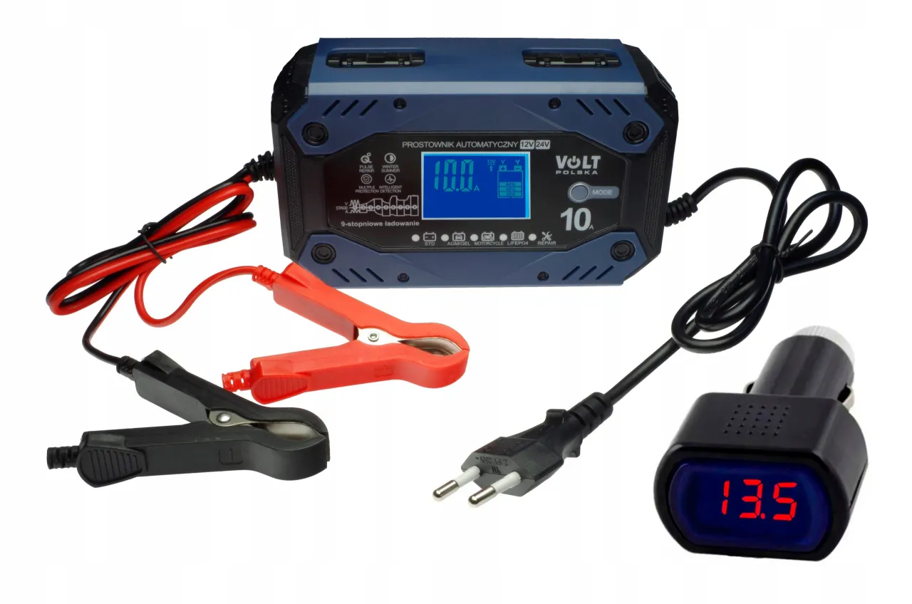 prostownik z funkcją odsiarczania i trybem zimowym