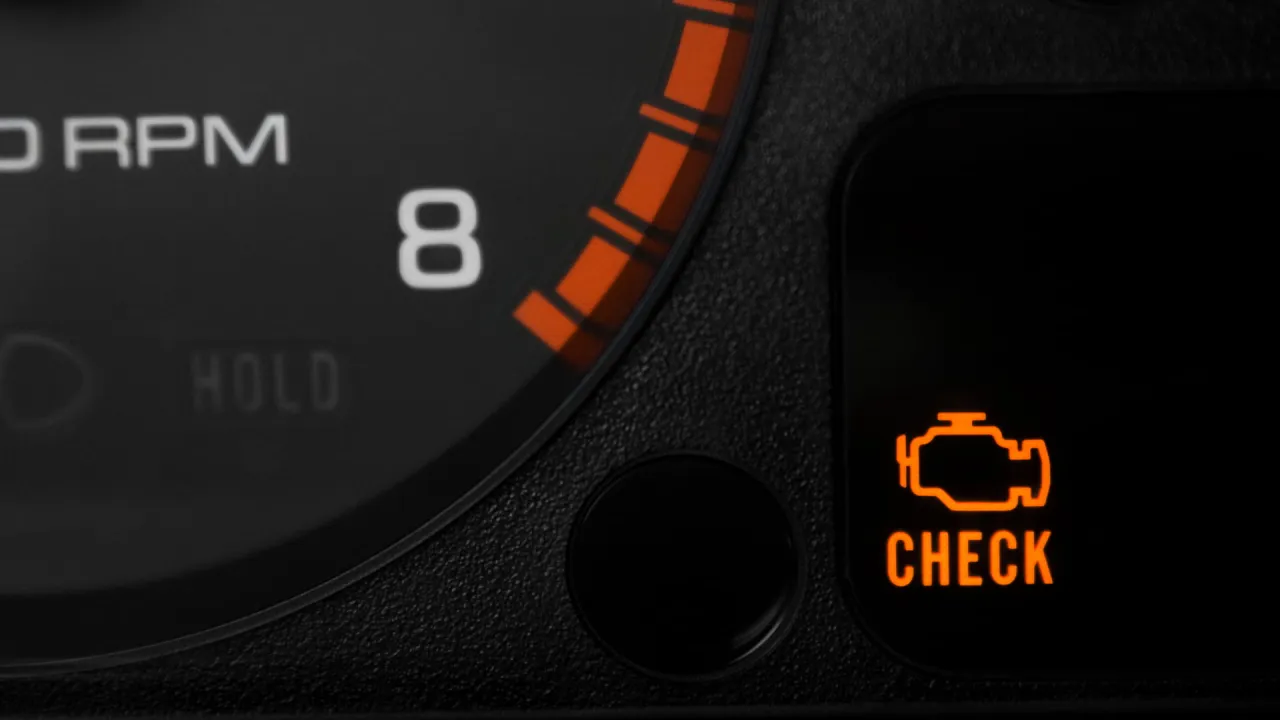 Kontrolka check engine żółta i czerwona porównanie
