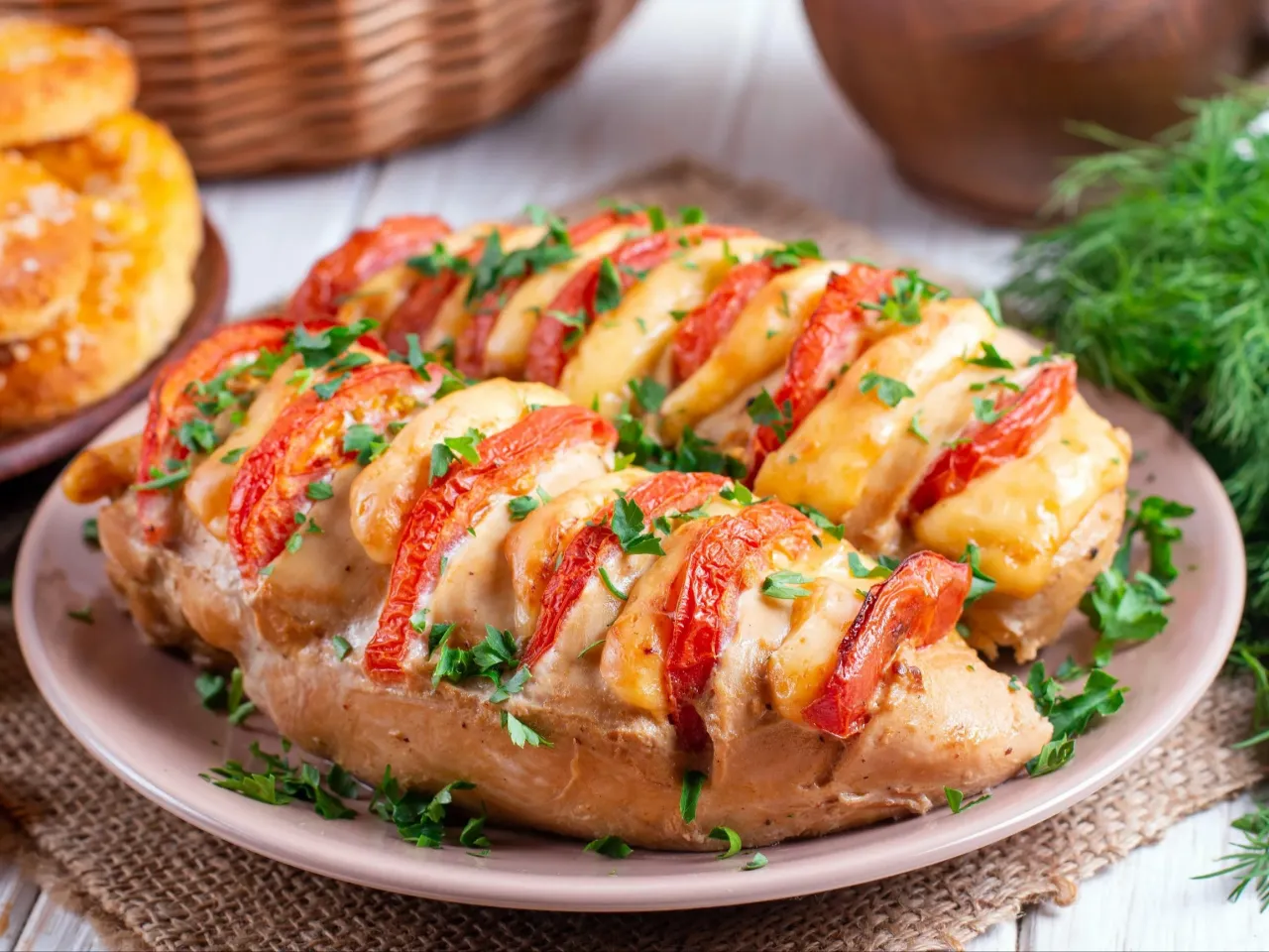 r&oacute;żnorodne dania z piersią kurczaka na obiad