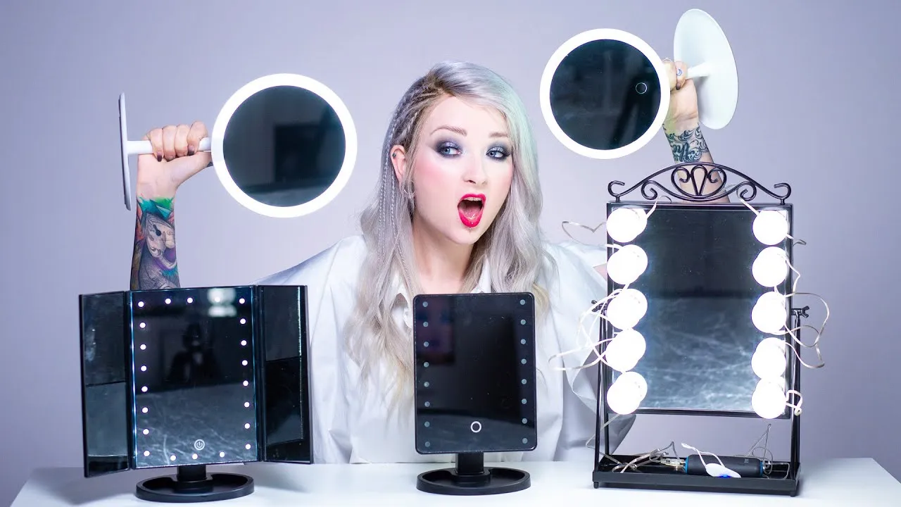 lustro do makijażu z oświetleniem LED DIY