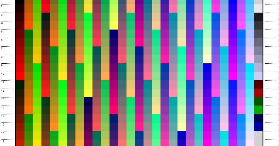 wydruk testowy drukarki atramentowej kolory