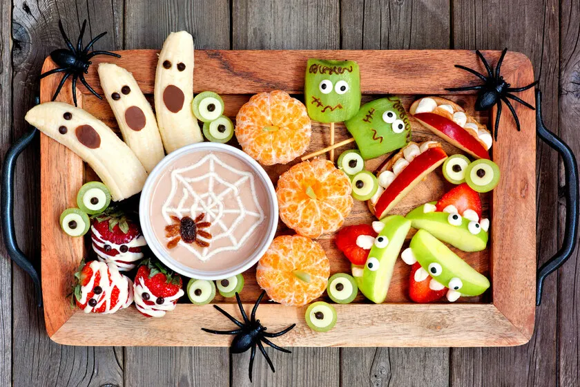 postres saludables de Halloween con fruta