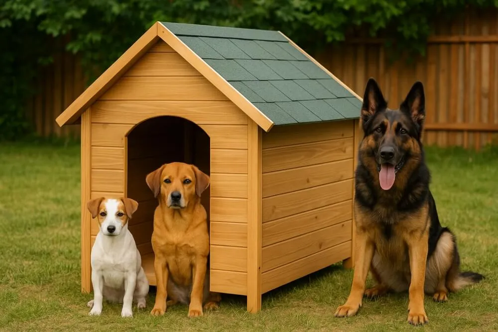 różne typy bud dla psów w zależności od rozmiaru